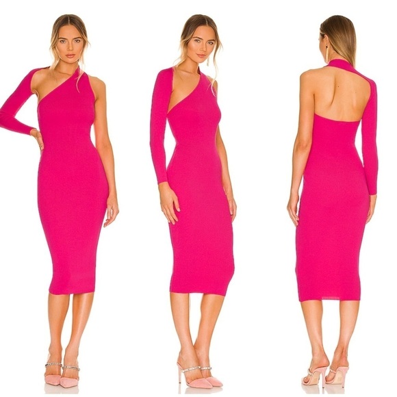 NBD Kaiya Midi Dress in Hot Pink Size M - Picture 1 of 12
